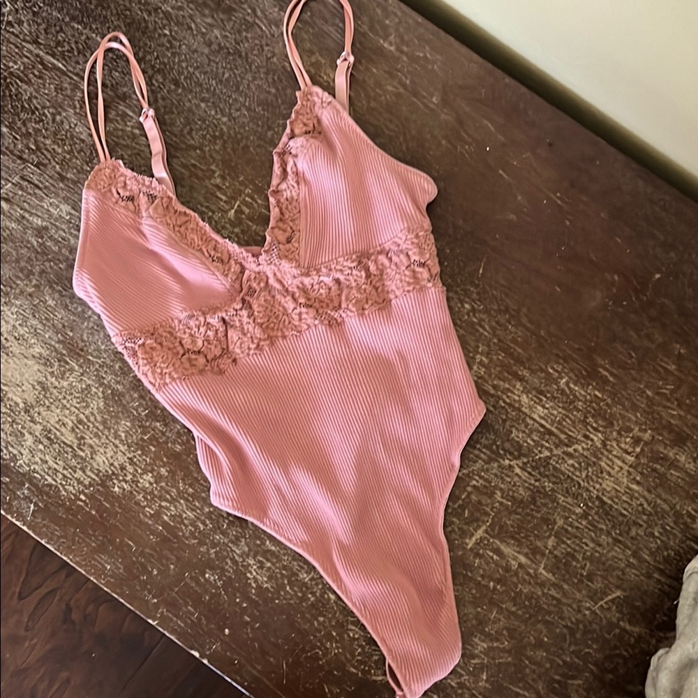 Pink Lace Bodysuit